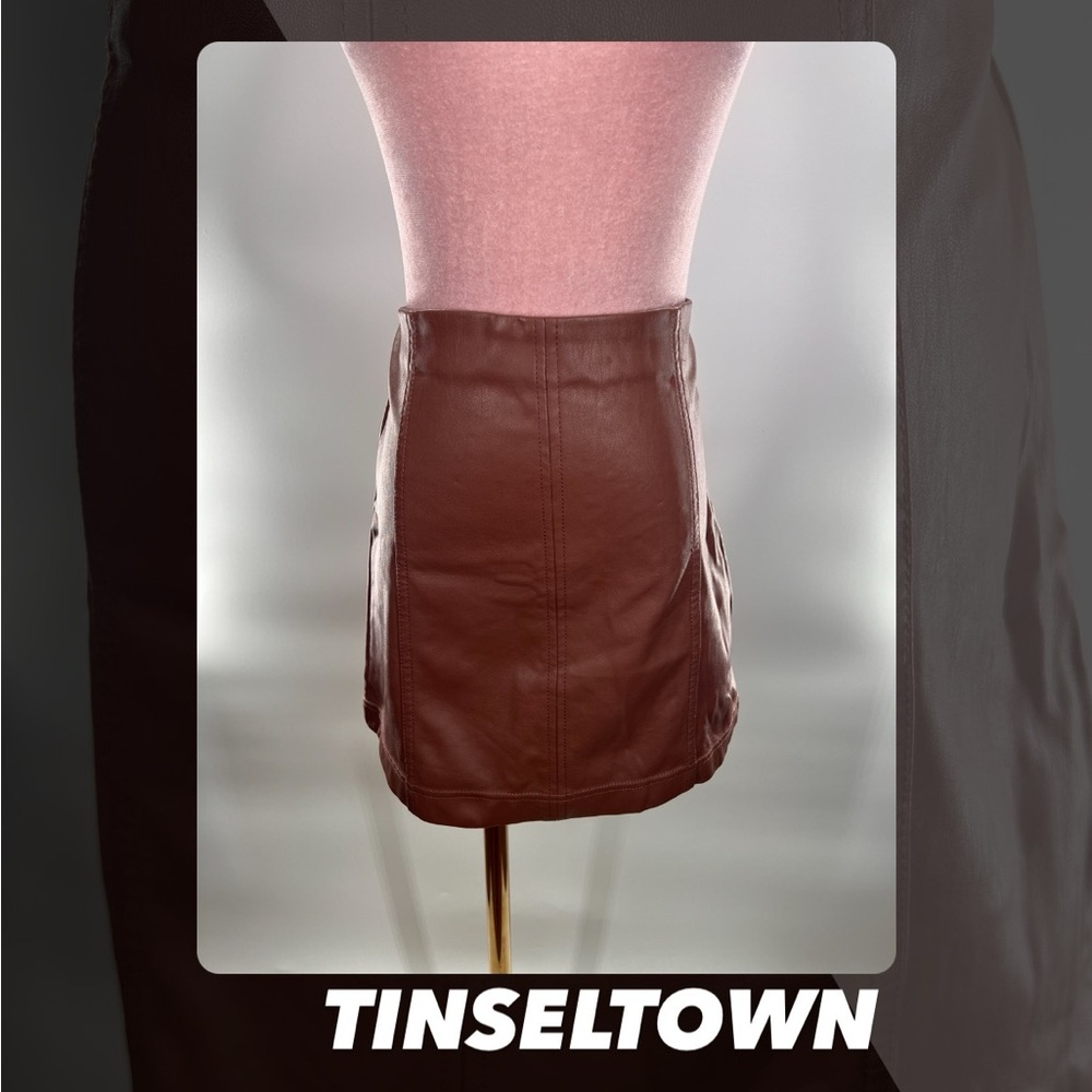 EUC Tinseltown Faux Leather Mini Skirt